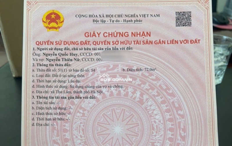  CC Bán 72m đất thị trấn - Ô tô tránh - thông bàn cờ - Hiếm